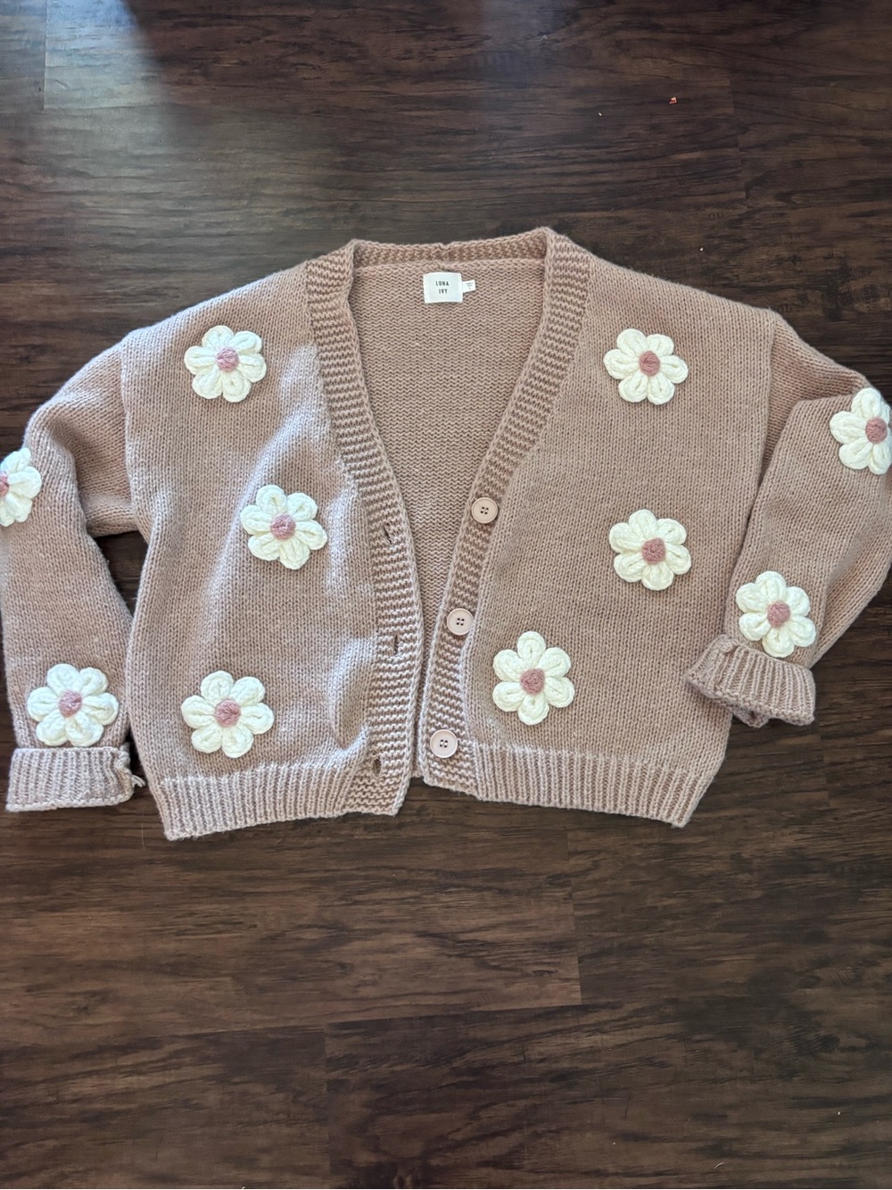 Luna Ivy Women’s Blush Daisy Cardigan Sweater